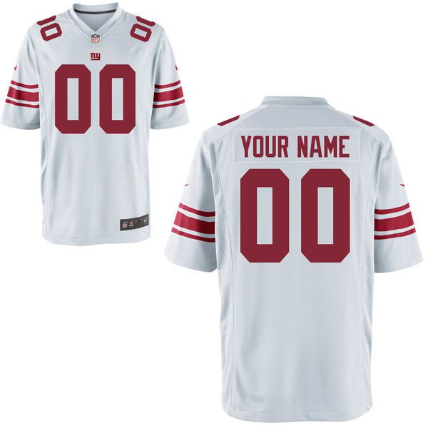 Youth New York Giants Custom White Game NFL Jersey